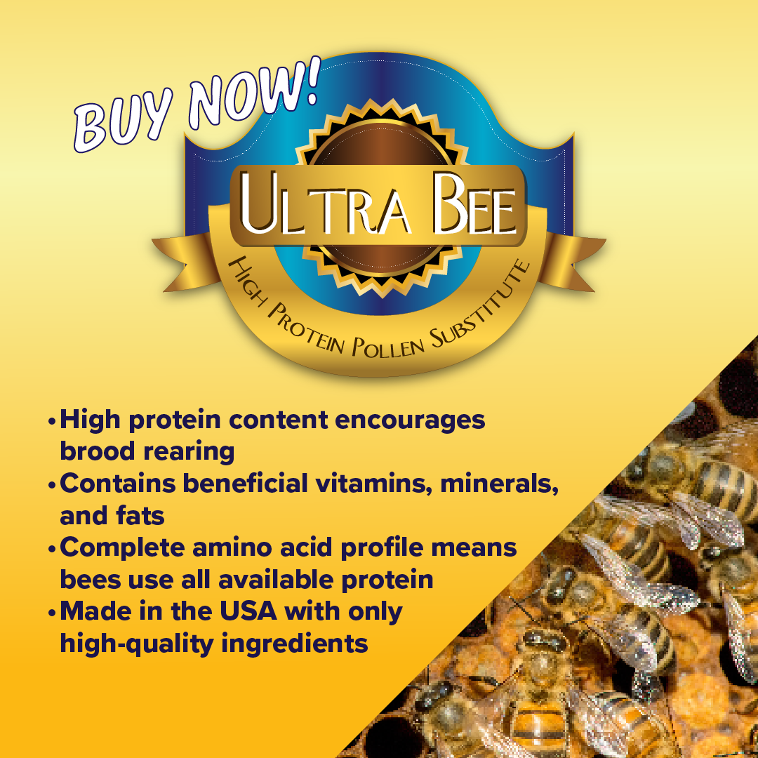 Ultra Bee is a high protein pollen substitute for honey bees. Manufactured and sold by Mann Lake.